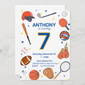 All-Star Sports Verjaardag Bash 2 Uitnodiging (Voorkant / Achterkant)