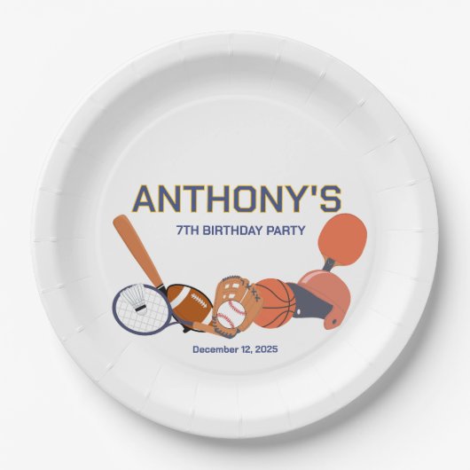 All-Star Sports Verjaardag Bord (Voorkant)