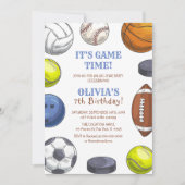 All-Star sportspel Tijd Verjaardagsfeest Kaart (Voorkant)
