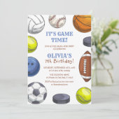 All-Star sportspel Tijd Verjaardagsfeest Kaart (Staand voorkant)