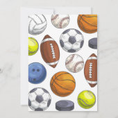 All-Star sportspel Tijd Verjaardagsfeest Kaart (Achterkant)