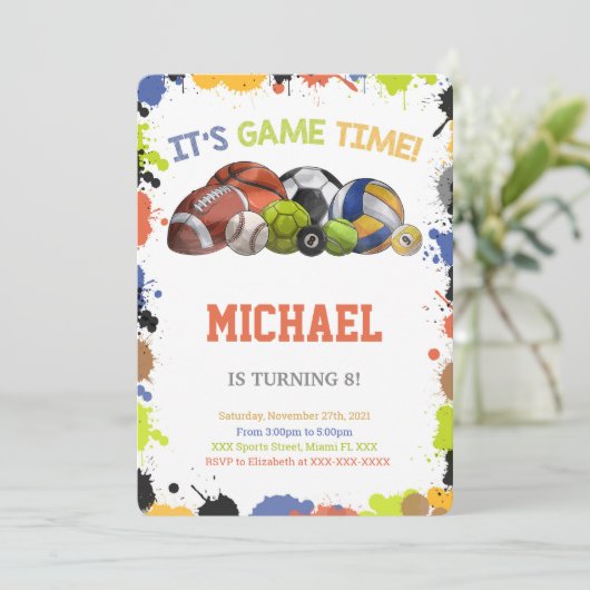 All Star-sportuitnodigingen Kaart (Staand voorkant)