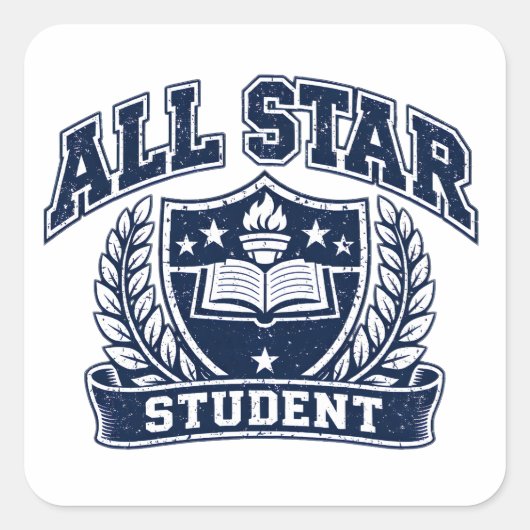 All Star Student – Multi-Talent Campus Pride Vierkante Sticker (Voorkant)