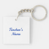 All Star Teacher & Personeel Waardering Weeknaam Sleutelhanger (Achterkant)