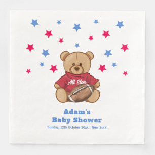 All Star Teddibeer Voetbal Sport Baby Shower  Servet
