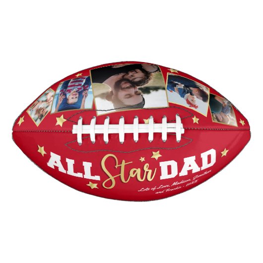 All-star vader Vaderdag foto rood American Football (Voorkant)