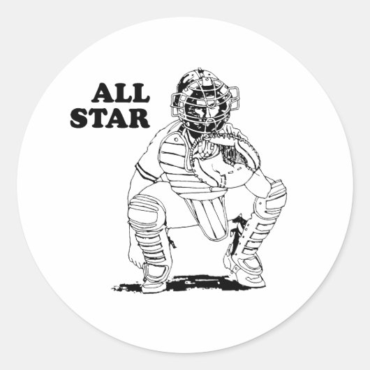 All Star Vangst Ronde Sticker (Voorkant)