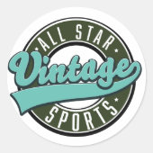 all star vintage sport ronde sticker (Voorkant)