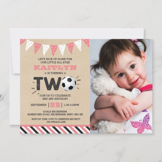 All-star Voetbal 2e Verjaardag Foto Kaart (Voorkant)