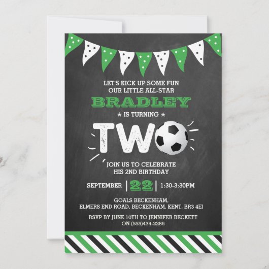 All-star Voetbal 2e Verjaardag Kaart (Voorkant)