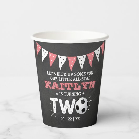 All-star Voetbal 2e Verjaardag Papieren Bekers (Achterkant)