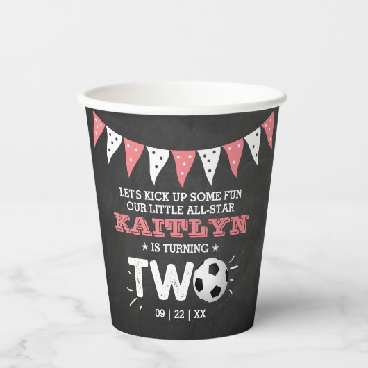 All-star Voetbal 2e Verjaardag Papieren Bekers (Voorkant)