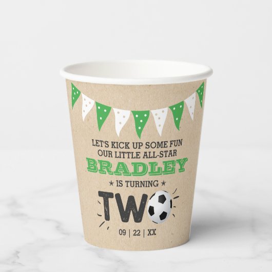 All-star Voetbal 2e Verjaardag Papieren Bekers (Achterkant)