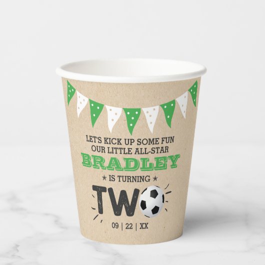 All-star Voetbal 2e Verjaardag Papieren Bekers (Voorkant)