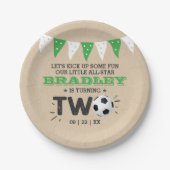 All-star Voetbal 2e Verjaardag Papieren Bordje (Voorkant)