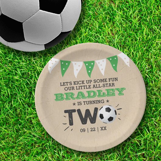 All-star Voetbal 2e Verjaardag Papieren Bordje
