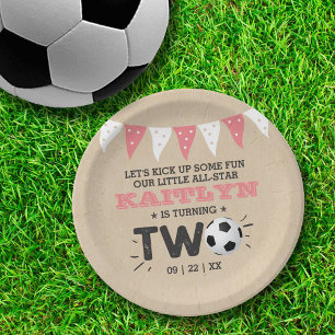 All-star Voetbal 2e Verjaardag Papieren Bordje