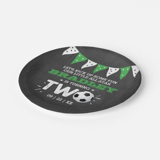 All-star Voetbal 2e Verjaardag Papieren Bordje (Gekanteld)