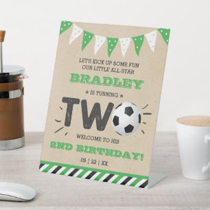 All-star Voetbal 2e Verjaardag Welkom Reclamebord Met Voetstuk