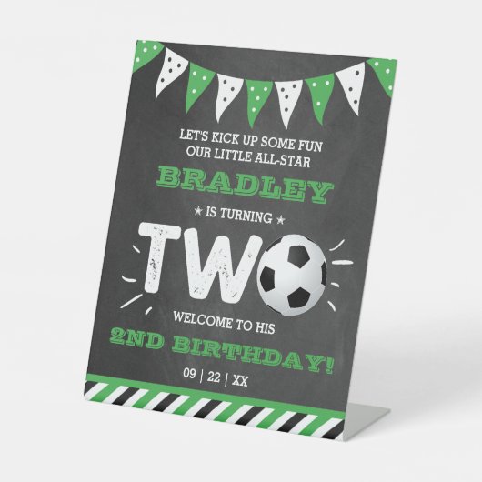 All-star Voetbal 2e Verjaardag Welkom Reclamebord Met Voetstuk (Voorkant)