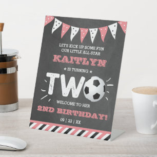 All-star Voetbal 2e Verjaardag Welkom Reclamebord Met Voetstuk