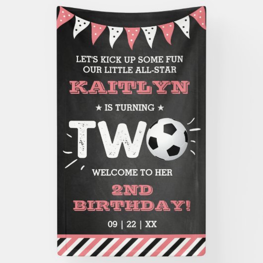 All-star Voetbal 2e Verjaardag Welkom Spandoek (Verticaal)