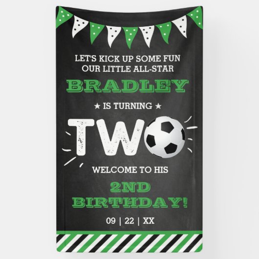 All-star Voetbal 2e Verjaardag Welkom Spandoek (Verticaal)