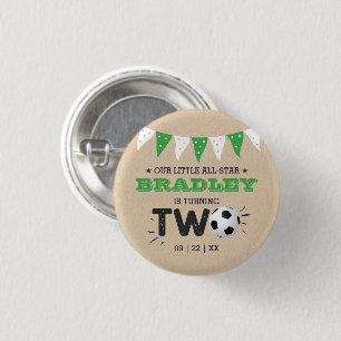 All-star Voetbal 2e verjaardagsfeestje Ronde Button 3,2 Cm