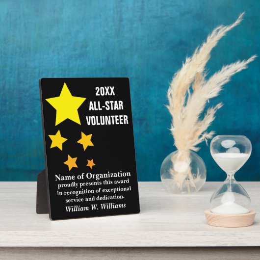 All-Star Volunteer Service Recognition Award Fotoplaat (Zijkant)