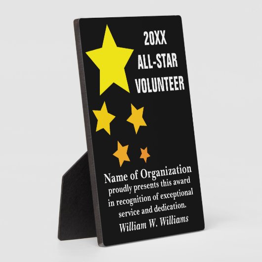 All-Star Volunteer Service Recognition Award Fotoplaat (Zijkant)