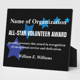 All-Star Volunter Service Appreciation Award Fotoplaat
