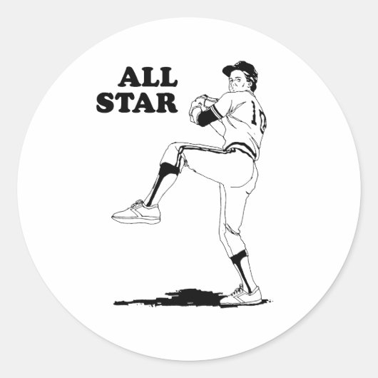 All Star Werper Ronde Sticker (Voorkant)