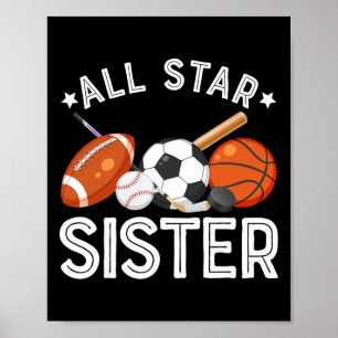 All Star Zus Van De Verjaardagsman Sketll Voetbal Poster