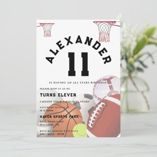 All Stars Kids Birthday Party Kaart (Staand voorkant)