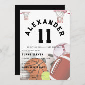 All Stars Kids Birthday Party Kaart (Voorkant / Achterkant)