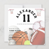 All Stars Kids Verjaardagsfeestje Magnetische Uitnodiging (Voorkant)