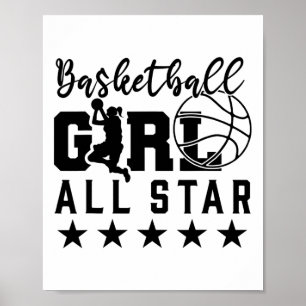 All Stars Meisjes Hoops Sketll Shirt Poster