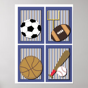 All Stars Sport Jongens Muurkunst Voetbal Poster