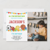 All Stars Sport Party Verjaardag Uitnodigingen fot (Voorkant)