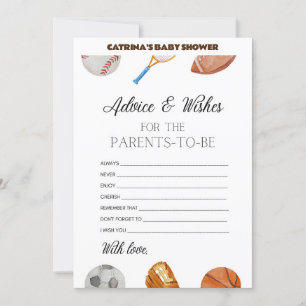 All Stars Sports Baby shower - bewerkbare naam, 5x Kaart