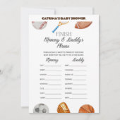 All Stars Sports Baby shower - bewerkbare naam, 5x Kaart (Voorkant)