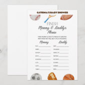 All Stars Sports Baby shower - bewerkbare naam, 5x Kaart (Voorkant / Achterkant)