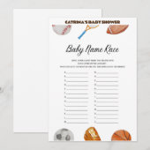 All Stars Sports Baby shower - bewerkbare naam, 5x Kaart (Voorkant / Achterkant)