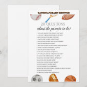 All Stars Sports Baby shower - bewerkbare naam, 5x Kaart (Voorkant / Achterkant)