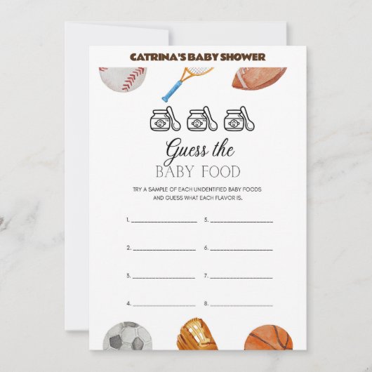 All Stars Sports Baby shower - bewerkbare naam, 5x Kaart (Voorkant)