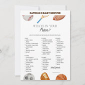 All Stars Sports Baby shower - bewerkbare naam, 5x Kaart (Voorkant)