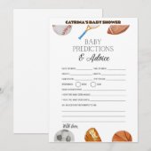 All Stars Sports Baby shower - bewerkbare naam, 5x Kaart (Voorkant / Achterkant)