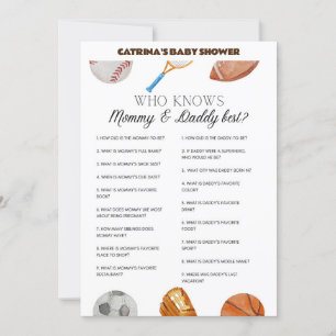 All Stars Sports Baby shower - bewerkbare naam, 5x Kaart