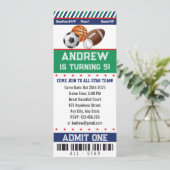 All Stars Sports Ticket Uitnodiging Verjaardag (Staand voorkant)