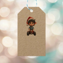 All-Terrain Christmas Elf Kraft Gift Labels